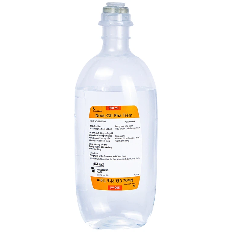 Nước Cất Pha Tiêm Fresenius Kabi làm dung môi để hòa chất tiêm (20 chai x 500ml)