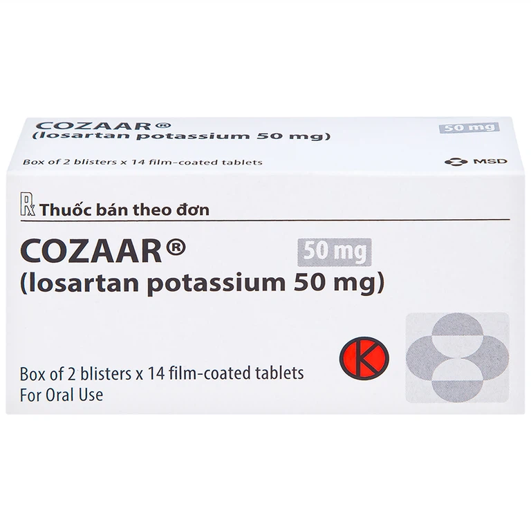 Thuốc Cozaar 50mg MSD điều trị tăng huyết áp (2 vỉ x 14 viên)