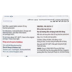 Thuốc Cozaar 50mg MSD điều trị tăng huyết áp (2 vỉ x 14 viên)