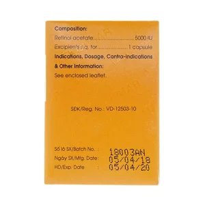 Thuốc Vitamin A 5000 IU Mekophar điều trị thiếu Vitamin A, bổ sung cho người bệnh gan (10 vỉ x 10 viên)