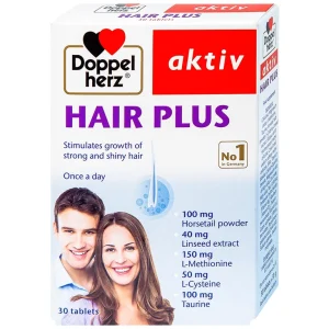 Viên uống Hair Plus Doppelherz Aktiv bổ sung một số vitamin và khoáng chất (3 vỉ x 10 viên)