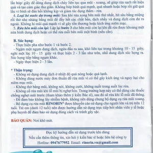 Hỗn hợp rửa mũi Rinorin chăm sóc và bảo vệ mũi xoang (30 gói)