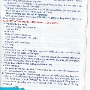 Hỗn hợp rửa mũi Rinorin chăm sóc và bảo vệ mũi xoang (30 gói)