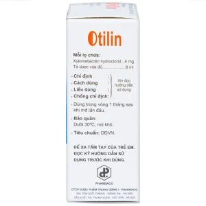 Thuốc nhỏ mũi trẻ em Otilin 0.05% Pharbaco giảm ngạt mũi, sung huyết trong viêm mũi cấp (8ml)
