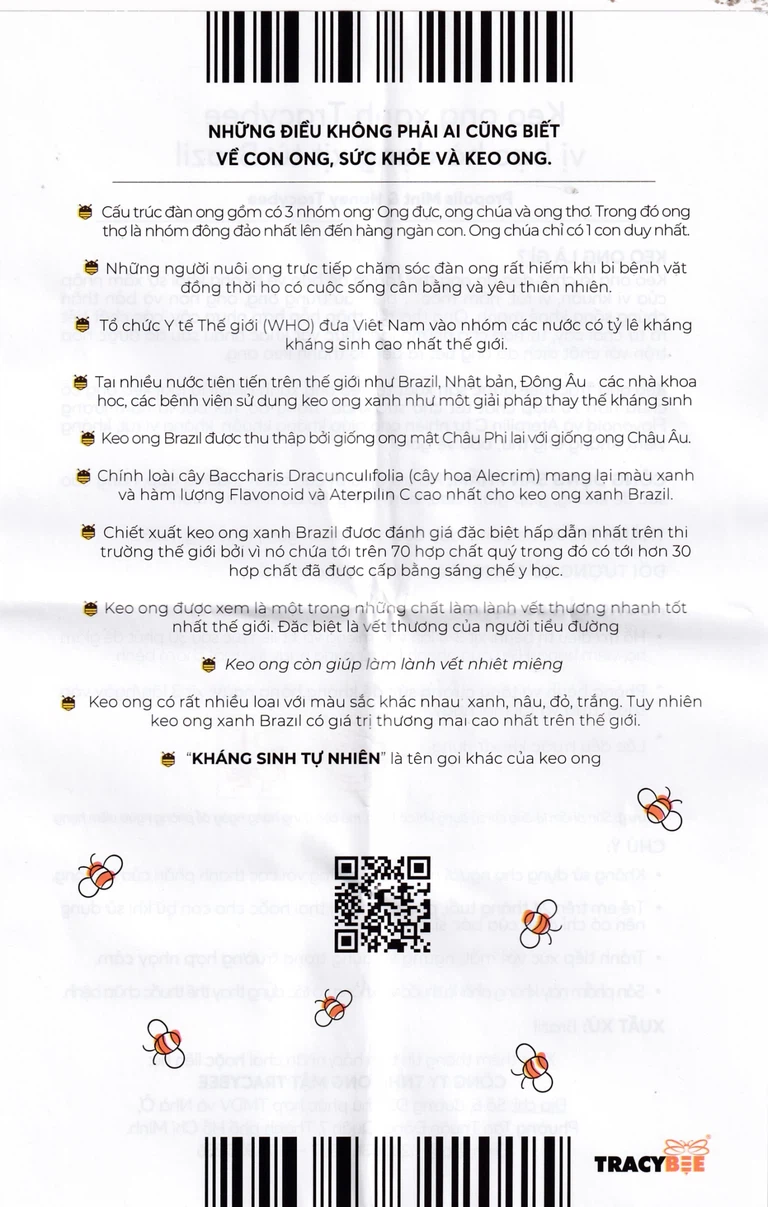 Keo ong xanh Tracybee Propolis Mint & Honey vị bạc hà giúp giảm đau, viêm họng, ho do nhiễm khuẩn (30ml)