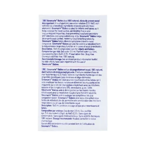 Dung dịch Sinomarin Babies giảm nghẹt mũi bằng cách làm giảm phù nề niêm mạc mũi (18 ống x 5ml)