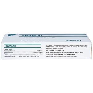 Viên nén Ketosan Hasan phòng ngừa hen phế quản, điều trị viêm mũi dị ứng (3 vỉ x 10 viên)