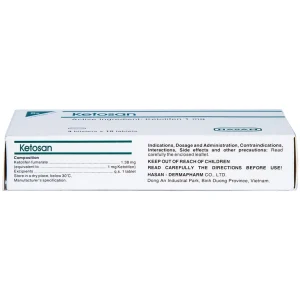Viên nén Ketosan Hasan phòng ngừa hen phế quản, điều trị viêm mũi dị ứng (3 vỉ x 10 viên)