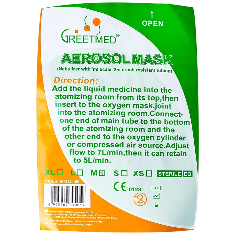 Mặt nạ xông khí dung Aerosol Mask Greetmed size M