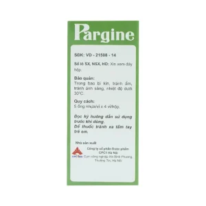 Dung dịch uống Pargine 1000mg/10ml CPC1 Hà Nội điều trị tăng amoniac máu (4 vỉ x 5 ống x 10ml)