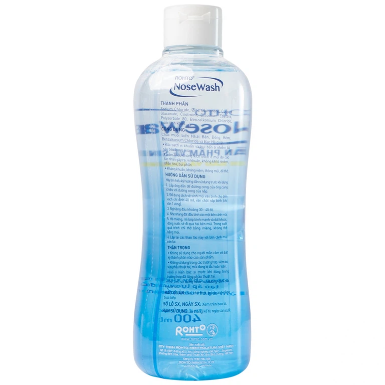 Bộ vệ sinh mũi gồm bình NoseWash Rohto làm sạch sâu và kháng khuẩn (400ml)