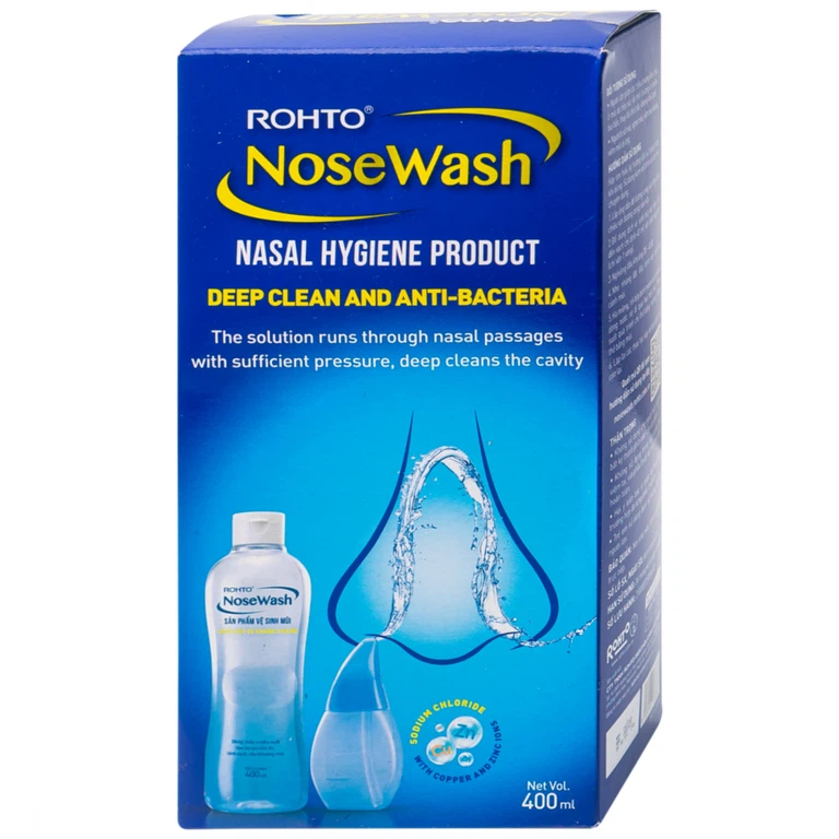 Bộ vệ sinh mũi gồm bình NoseWash Rohto làm sạch sâu và kháng khuẩn (400ml)
