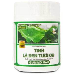Bột Tinh Lá Sen Tươi OB giúp giảm mỡ máu, giảm gan nhiễm mỡ (75g)