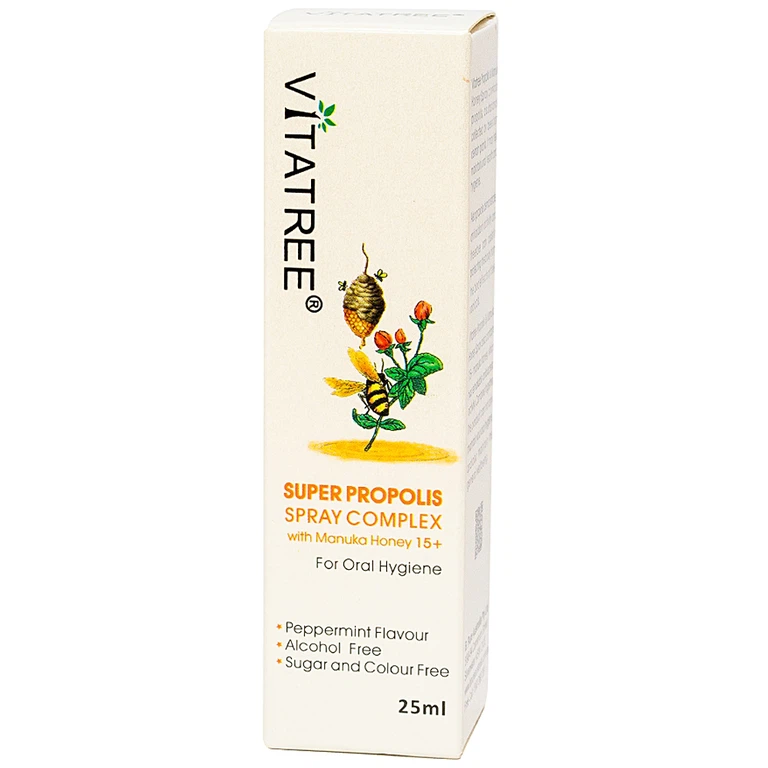 Keo ong Super Propolis Spray Complex Vitatree chống oxy hóa, hỗ trợ bảo vệ cơ thể (25ml)