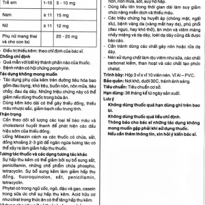 Viên nén Mibezin 15mg Hasan điều trị tiêu chảy, bổ sung kẽm (3 vỉ x 10 viên)