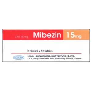Viên nén Mibezin 15mg Hasan điều trị tiêu chảy, bổ sung kẽm (3 vỉ x 10 viên)