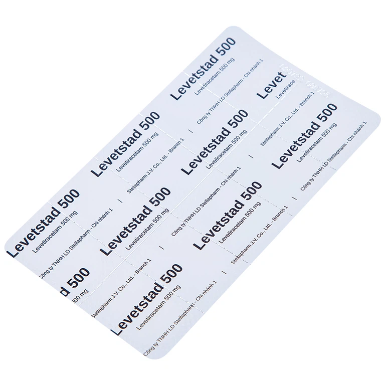 Thuốc Levetstad 500 Stella điều trị động kinh khởi phát cục bộ (3 vỉ x 10 viên)