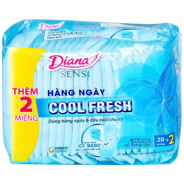 Băng vệ sinh hàng ngày Diana Sensi Cool Fresh Unicharm (20 miếng)