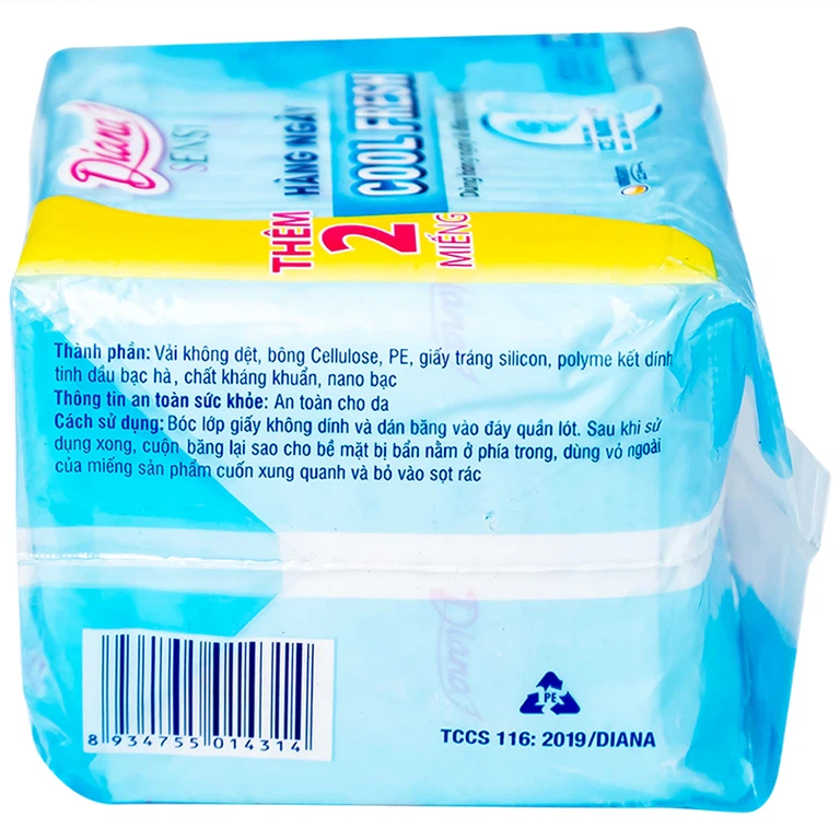 Băng vệ sinh hàng ngày Diana Sensi Cool Fresh Unicharm (20 miếng)