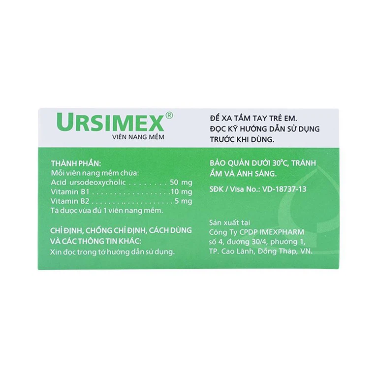 Thuốc Ursimex Imexpharm cải thiện chức năng gan (6 vỉ x 10 viên)