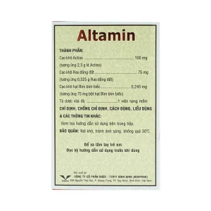 Thuốc Altamin Bidiphar hỗ trợ điều trị suy giảm chức năng gan (10 vỉ x 10 viên)