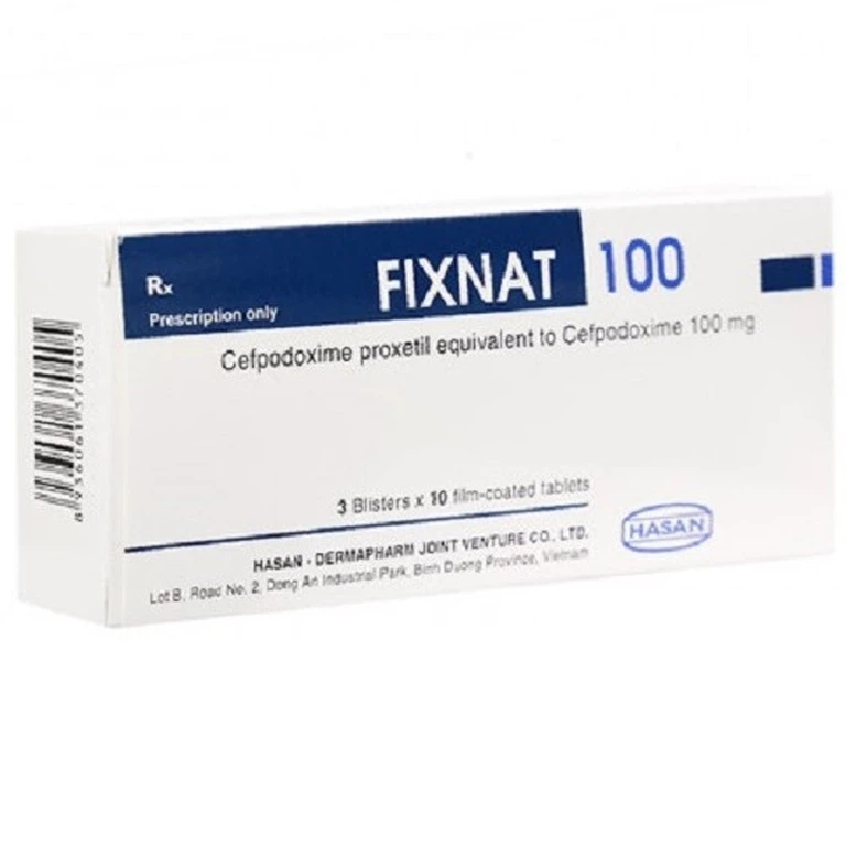 Thuốc Fixnat 100 Hasan điều trị nhiễm khuẩn (3 vỉ x 10 viên)