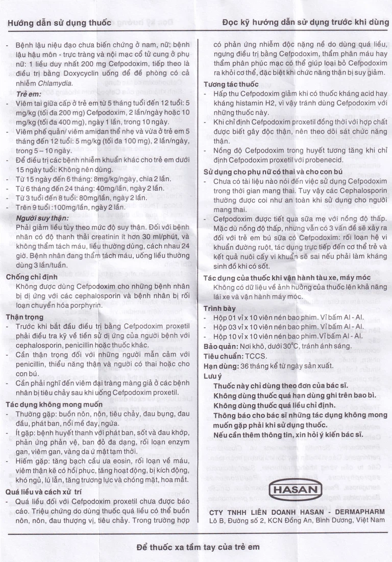 Thuốc Fixnat 100 Hasan điều trị nhiễm khuẩn (3 vỉ x 10 viên)