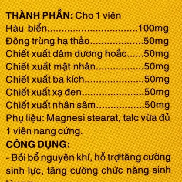 Viên uống Đại Lực Thần Đắk Tín hỗ trợ tăng cường sinh lực, bồi bổ nguyên khí (2 viên)