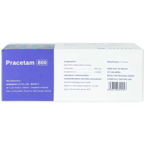 Viên nén Pracetam 800 Stella điều trị chóng mặt, suy giảm trí nhớ (6 vỉ x 15 viên)