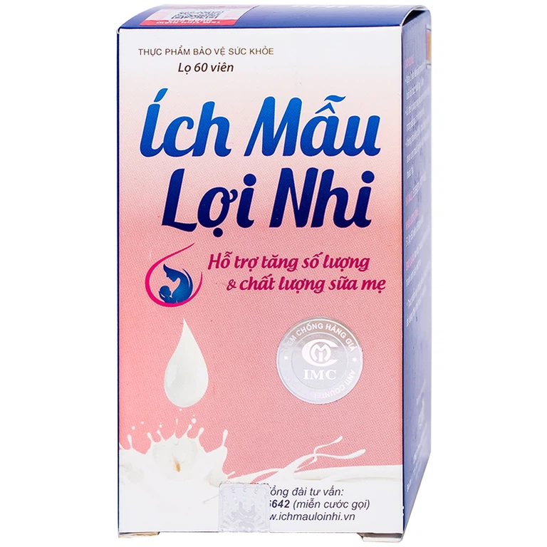 Viên uống Ích Mẫu Lợi Nhi IMC hỗ trợ tăng tiết sữa, tăng lượng sữa mẹ (60 viên)