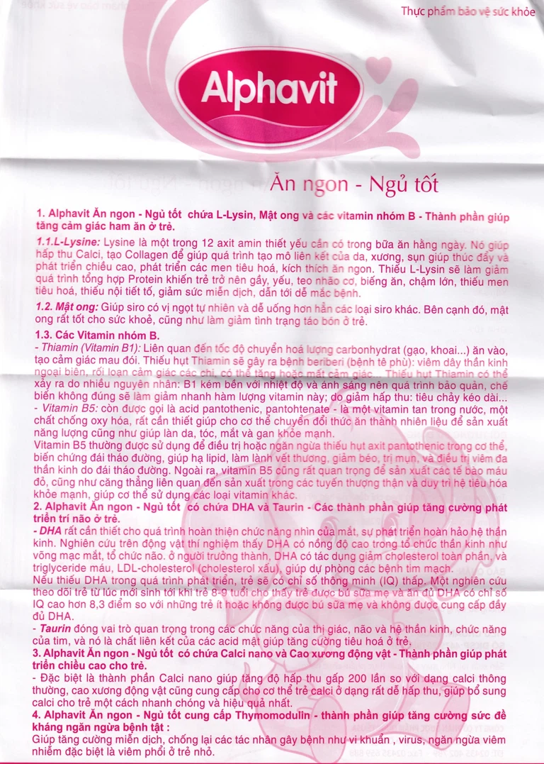 Dung dịch uống Alphavit giúp ăn ngon, ngủ tốt, tăng cường phát triển trí tuệ (4 vỉ x 5 ống)