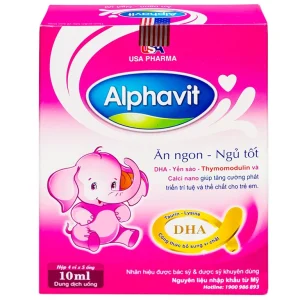 Dung dịch uống Alphavit giúp ăn ngon, ngủ tốt, tăng cường phát triển trí tuệ (4 vỉ x 5 ống)
