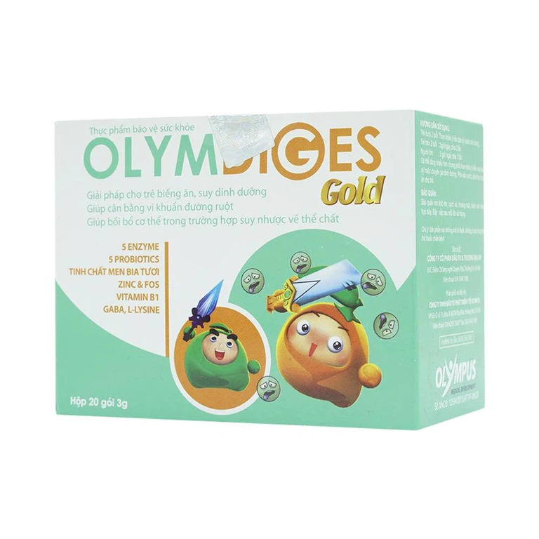 Cốm Olymdiges Gold Olympus bổ sung men tiêu hóa và các vi khuẩn có lợi đường ruột (20 gói x 3g)
