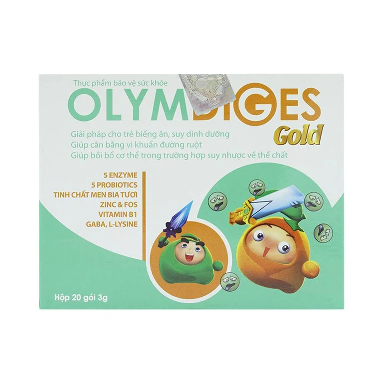 Cốm Olymdiges Gold Olympus bổ sung men tiêu hóa và các vi khuẩn có lợi đường ruột (20 gói x 3g)