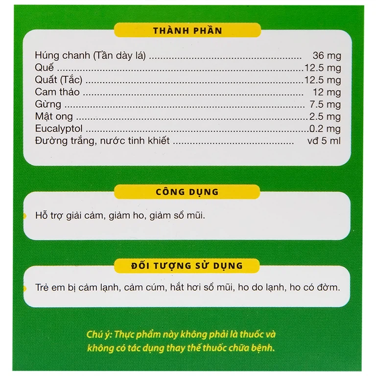 Siro Dr.Sutsit Gia An giải cảm, giảm ho, giảm sổ mũi (30 gói x 5ml)