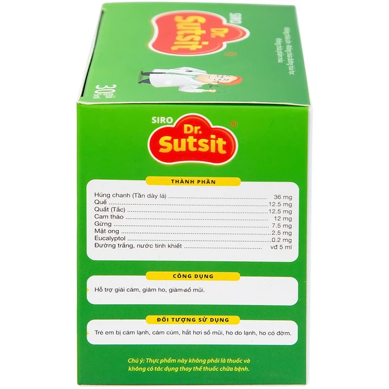 Siro Dr.Sutsit Gia An giải cảm, giảm ho, giảm sổ mũi (30 gói x 5ml)