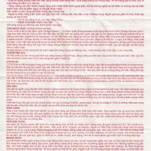 Viên uống Ginkgo Natto With Coenzym Q10 360mg USA giúp tăng cường lưu thông máu (100 viên)