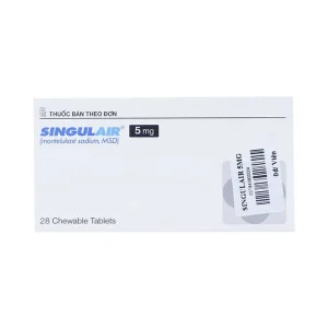 Viên nhai Singulair 5mg MSD điều trị hen phế quản mạn tính (2 vỉ x 14 viên)
