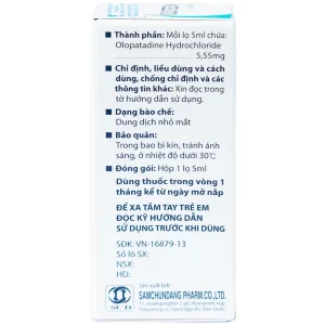 Thuốc nhỏ mắt Olotedin Eye Drops Samchundang Pharm điều trị viêm kết mạc dị ứng theo mùa (5ml)