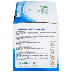 Khẩu trang y tế Thiên Thủy 4 lớp hỗ trợ ngăn khói, bụi, kháng khuẩn (50 cái)