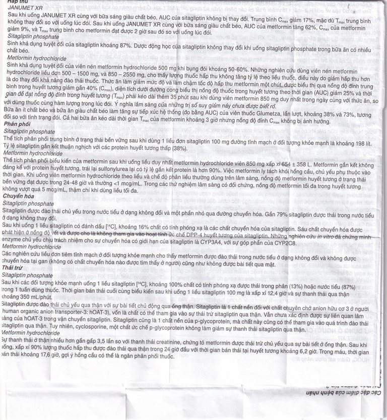 Viên nén Janumet XR 50mg/1000mg MSD điều trị đái tháo đường típ 2 (14 viên)