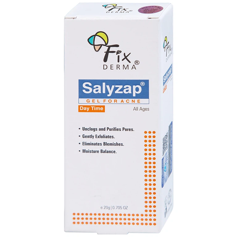 Gel Fixderma Salyzap Day Time giảm mụn, ngăn ngừa hình thành nhân mụn mới (20g)