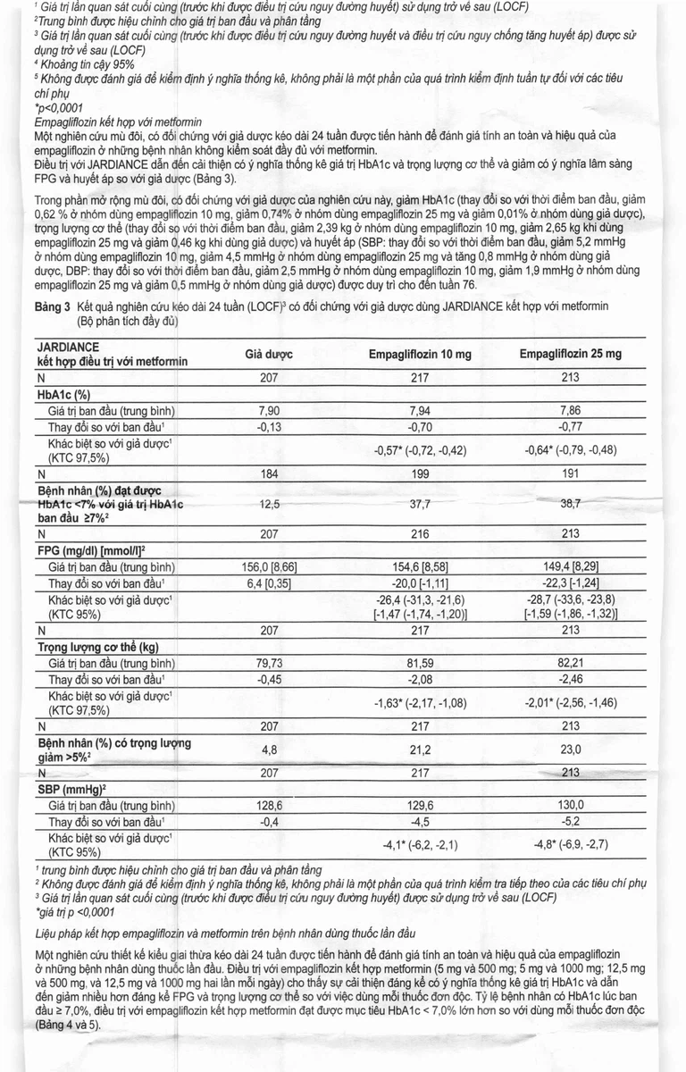 Viên nén Jardiance 25mg Boehringer điều trị đái tháo đường típ 2 (3 vỉ x 10 viên)