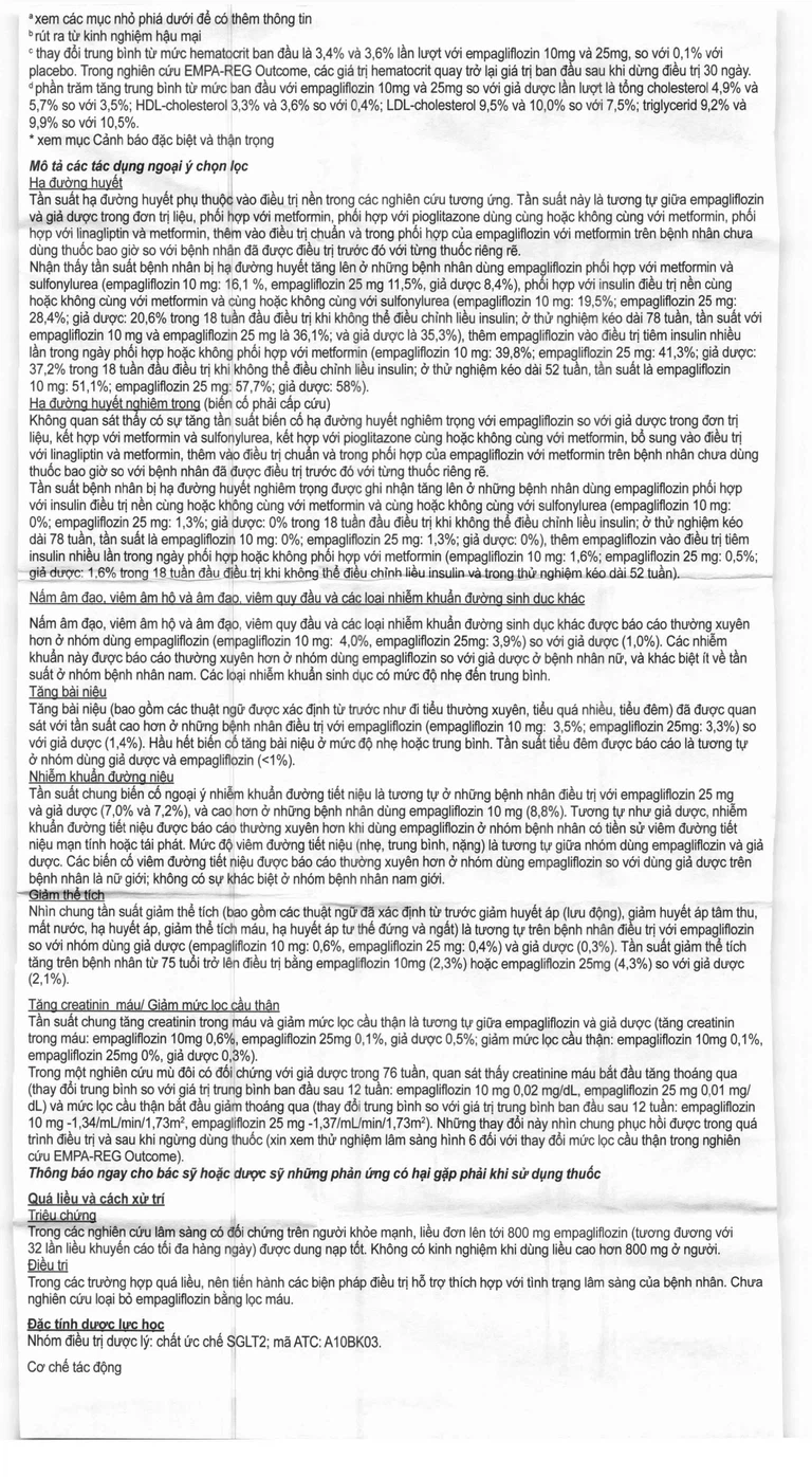 Viên nén Jardiance 25mg Boehringer điều trị đái tháo đường típ 2 (3 vỉ x 10 viên)