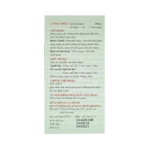 Thuốc Acetylcystein 200mg Nadyphar tiêu nhầy trong bệnh viêm phế quản, bệnh nhầy nhớt (10 vỉ x 10 viên)
