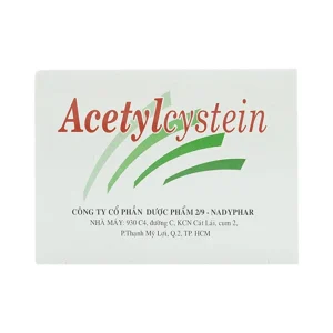 Thuốc Acetylcystein 200mg Nadyphar tiêu nhầy trong bệnh viêm phế quản, bệnh nhầy nhớt (10 vỉ x 10 viên)