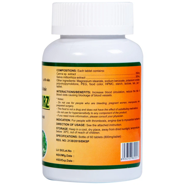 Viên uống Cardocorz NanoFrance tăng cường lưu thông máu, giảm nguy cơ huyết khổi (60 viên)