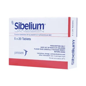 Thuốc Sibelium Janssen điều trị đau nửa đầu (5 vỉ x 20 viên)