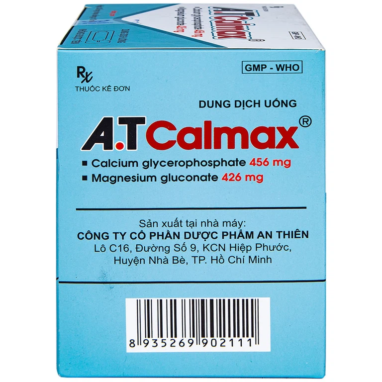 Dung dịch uống A.T Calmax 456mg/426mg An Thiên điều trị suy nhược chức năng chuyển hóa (30 ống x 10ml)