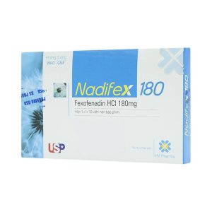Viên nén Nadifex 180 USP giảm viêm mũi dị ứng, hắt hơi, chảy mũi (1 vỉ x 10 viên)